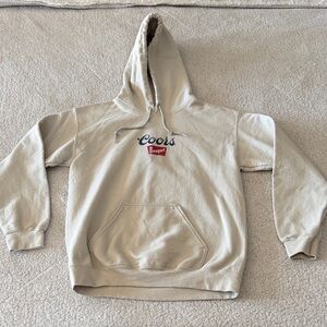 Coors Banquet Tan Hoodie for Men Size Small
